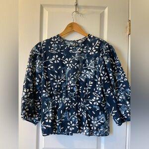 Ciao Lucia Indigo Floral Blouse